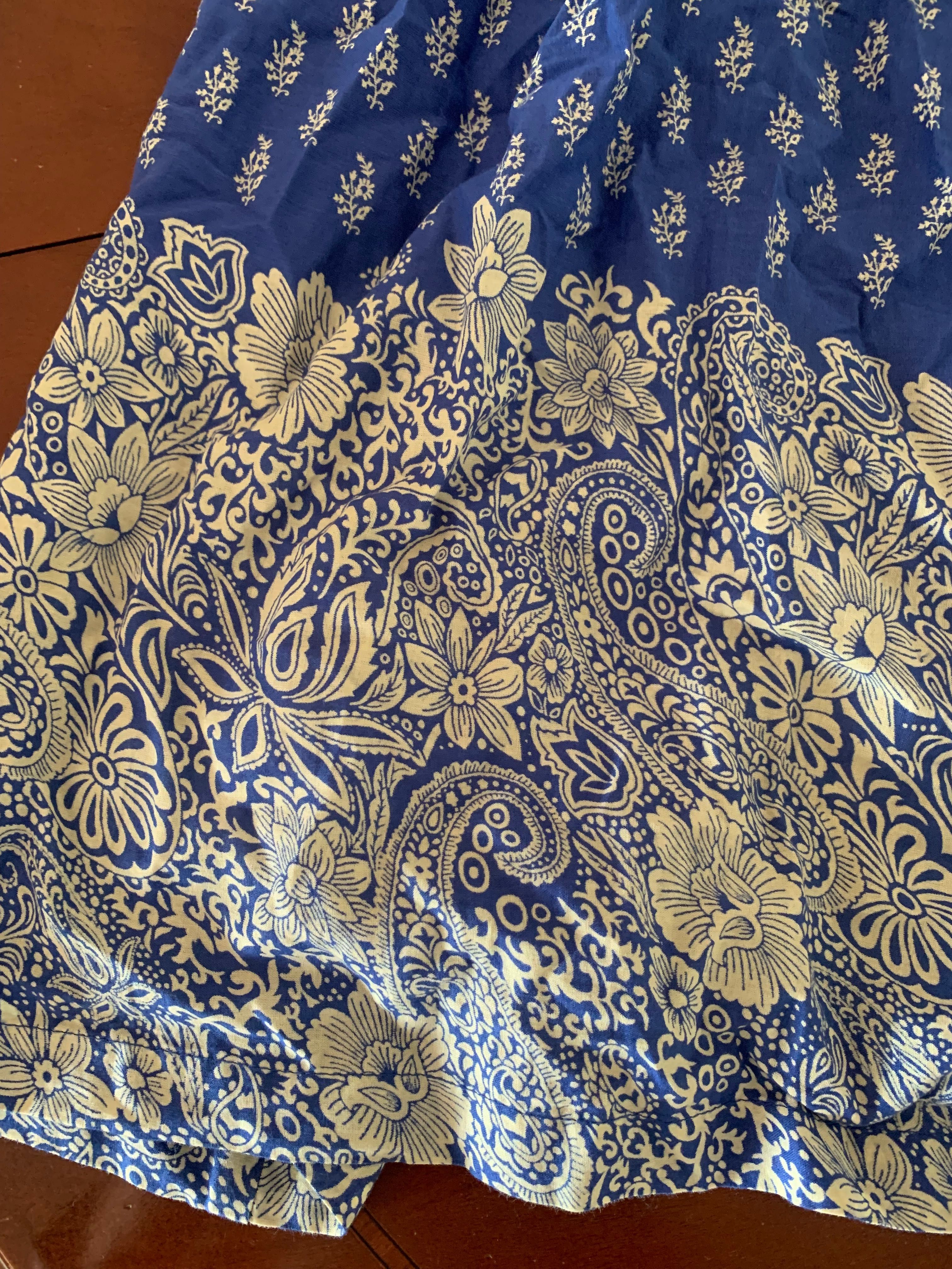 Vestido estampado azul Lanidor alças T 8 anos
