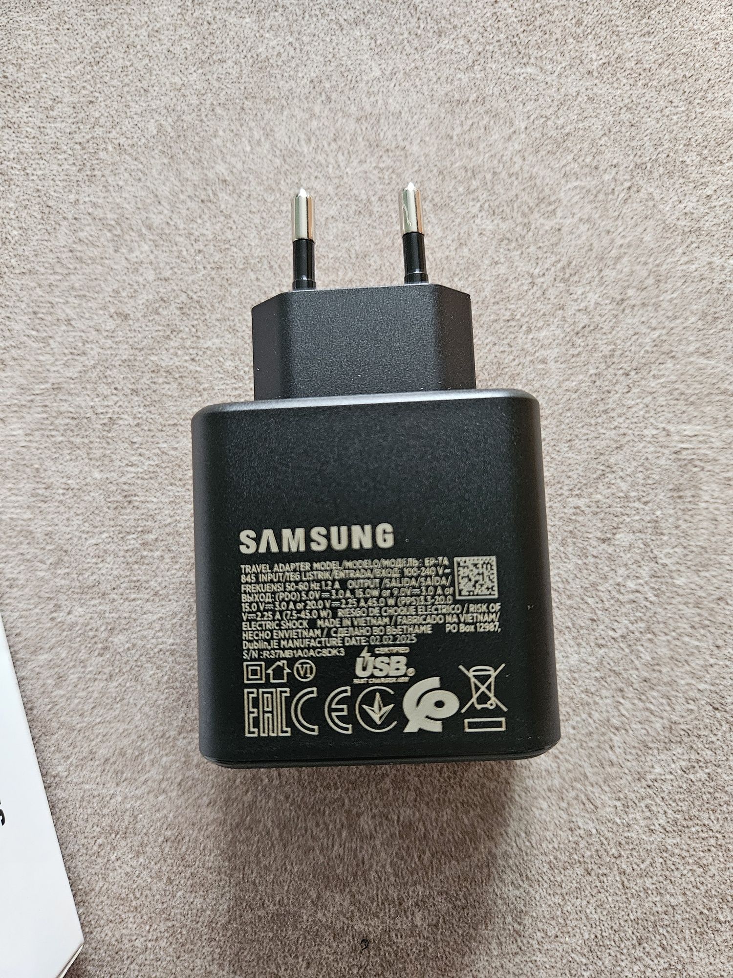 Nowa i oryginalna super szybka ładowarka SAMSUNG 45W QC 3.0 USB-C
