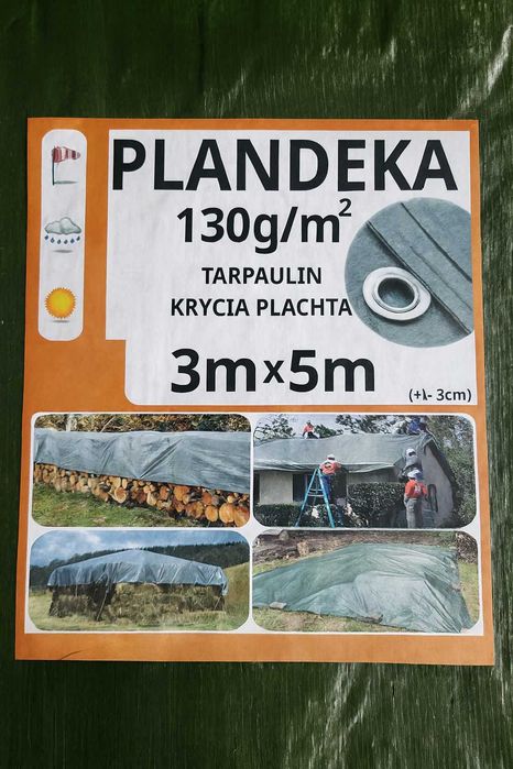 PLANDEKA 3x5 m 130g WODOODPORNA MROZOODPORNA płachta ochronna brezent