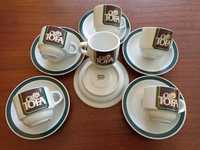 Lote 6 chávenas de café com pires marca Cafés TOFA