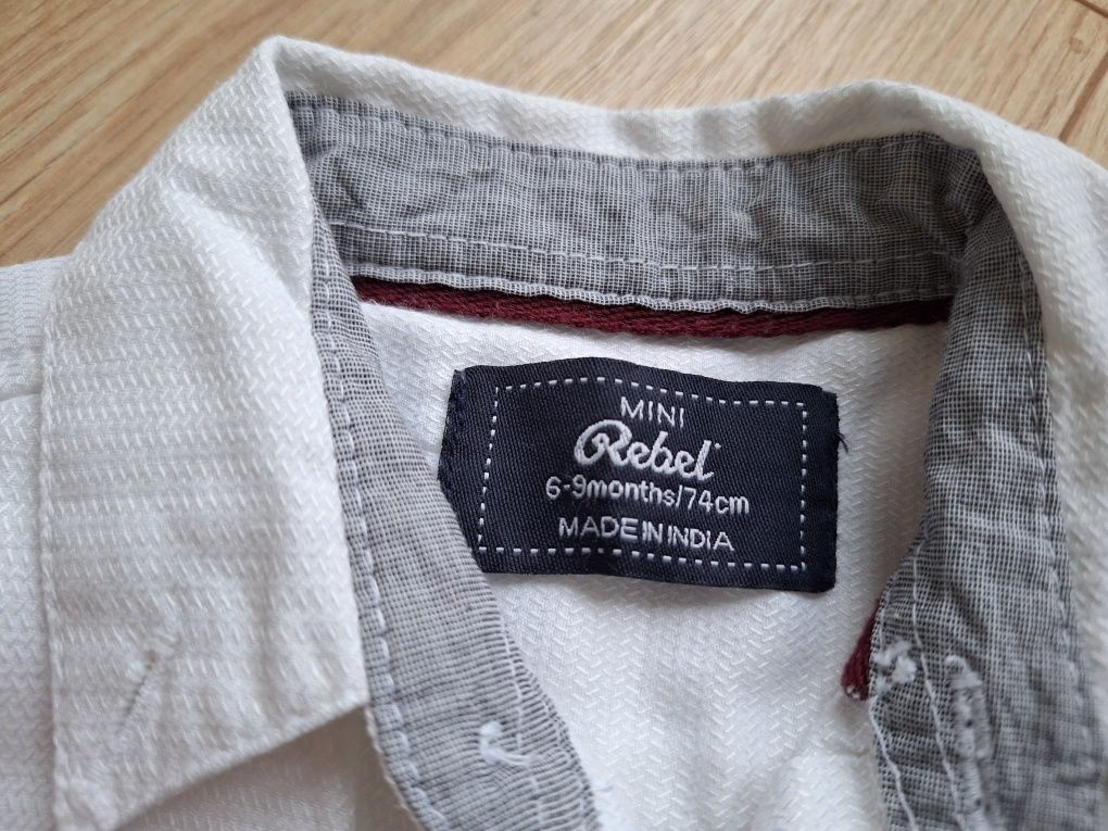 Elegancki Komplet do chrztu r. 74 koszula kamizelka