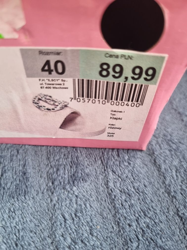 Różowe klapki damskie, pikowane, Casu