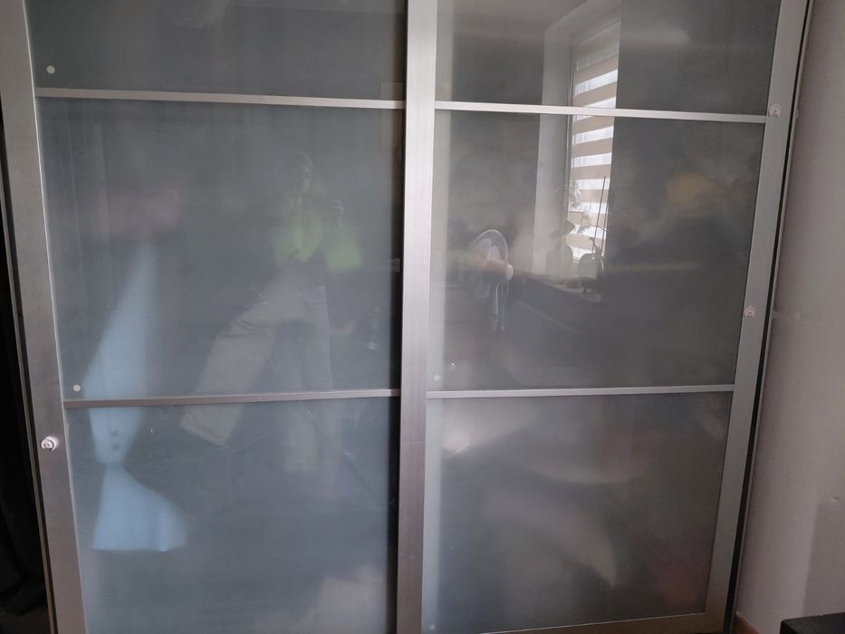 Szafa Ikea drzwi przesuwane(aluminium-szklo)
