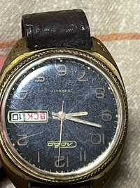 Часы Слава, робочі 26 камней, черный циферблат, СССР
