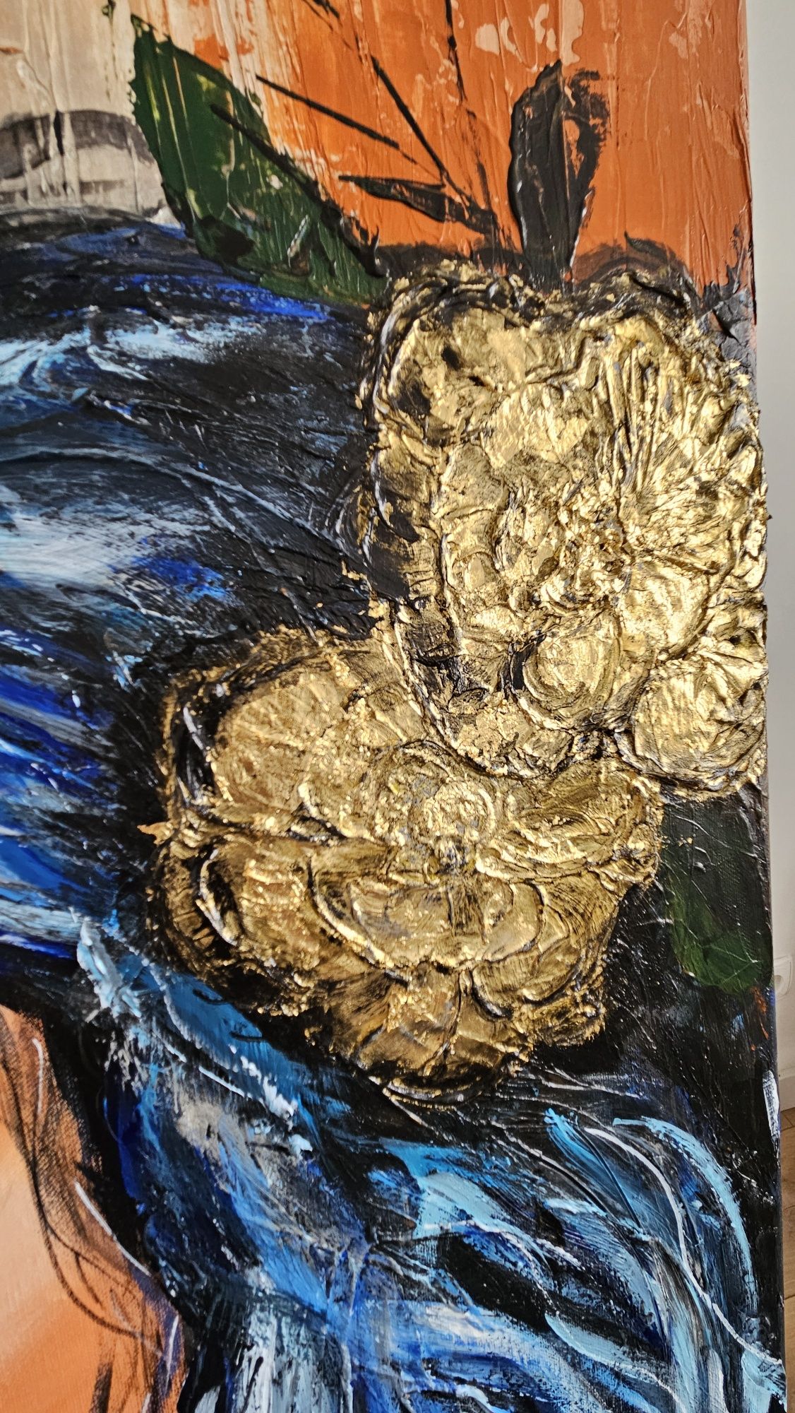 Obraz ręcznie malowany  120x80 kobieta