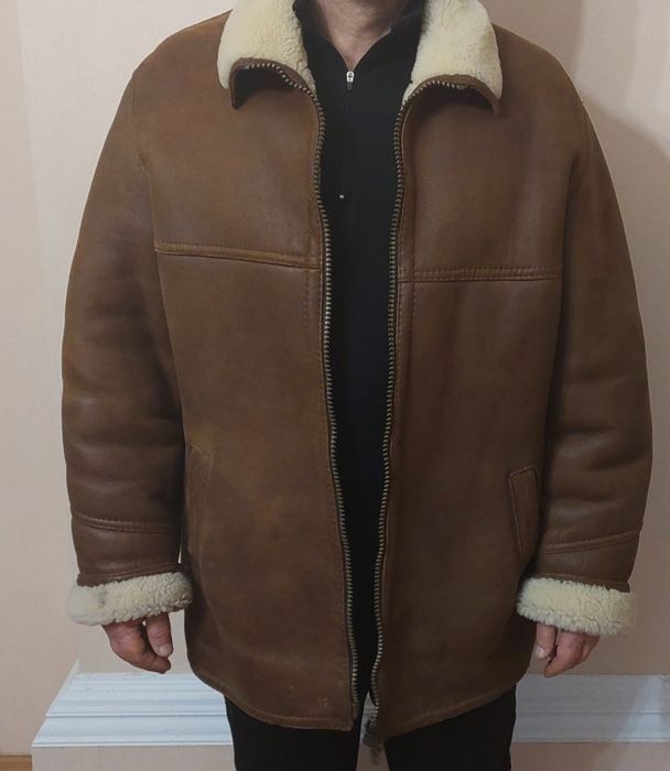 Мужская натуральная дубленка, р52-54