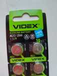 Батарейка Videx AG13/LR44 цена за 1блистер (1блистер=10батареек)