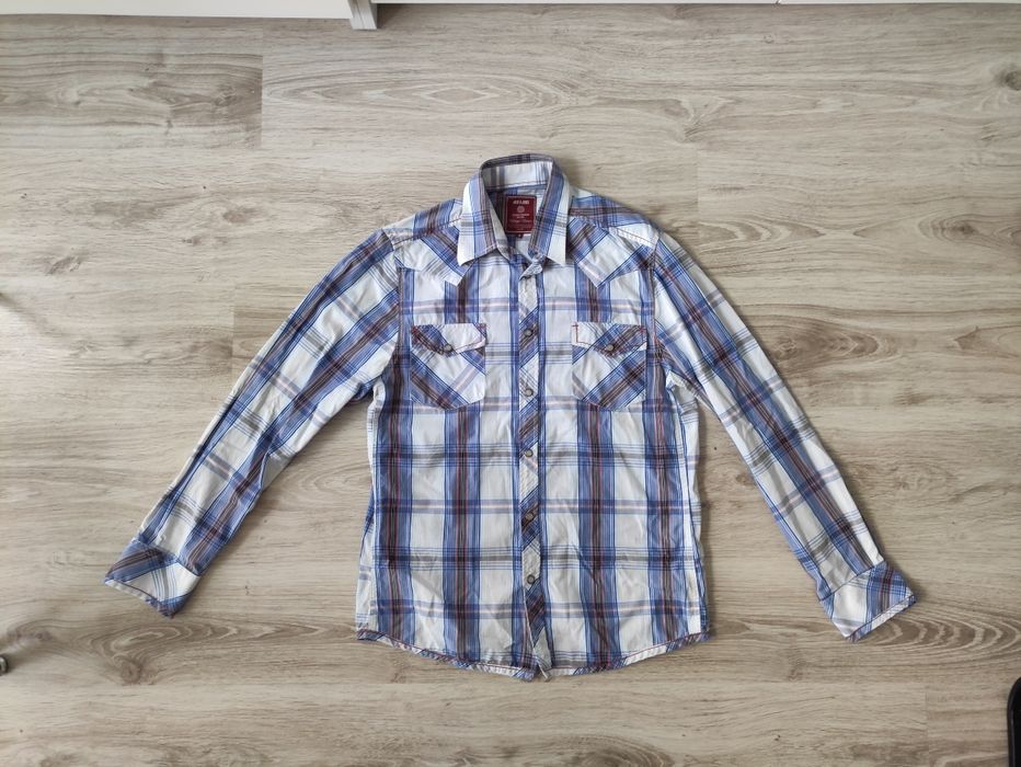 Koszula w kratę S Jack&Jones niebieska biała czerwona