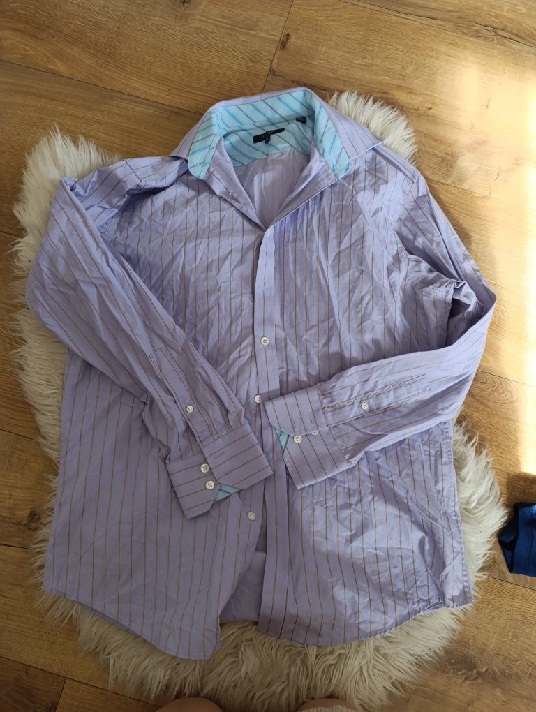 Koszula męska w paski Ted Baker oryginalna bawełna 34 35 xl XXL