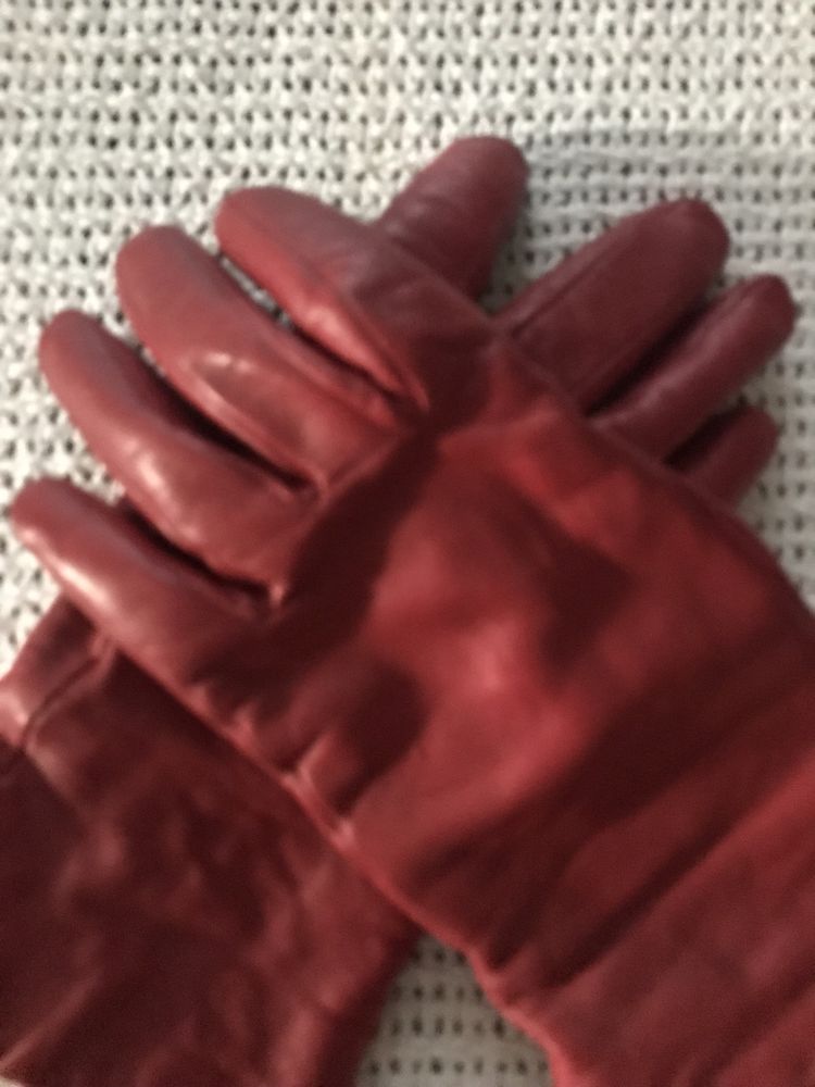 Rękawiczki skorzane czerwone Ochnik.