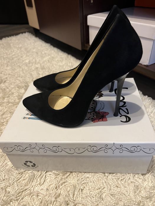 Туфли замшевые черные