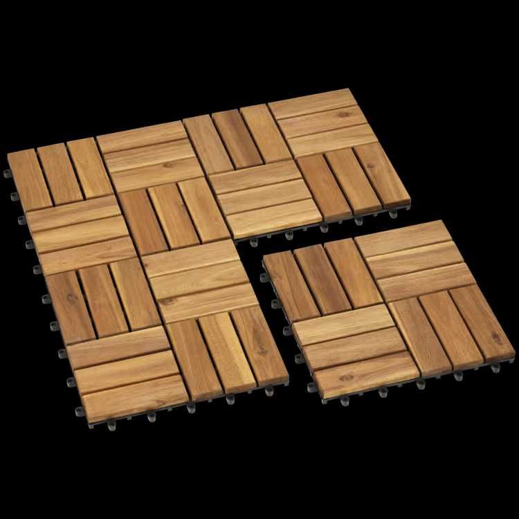 Drewniane płytki tarasowe bejcowane surowe 4 sztuki 31x31x2,5cm 0,38m
