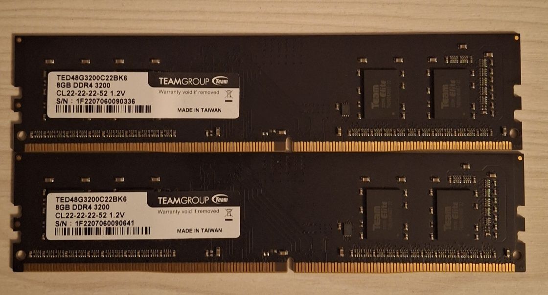 Оперативка TEAMGROUP DDR4 16 ГБ (2×8 ГБ) 3200 MHz