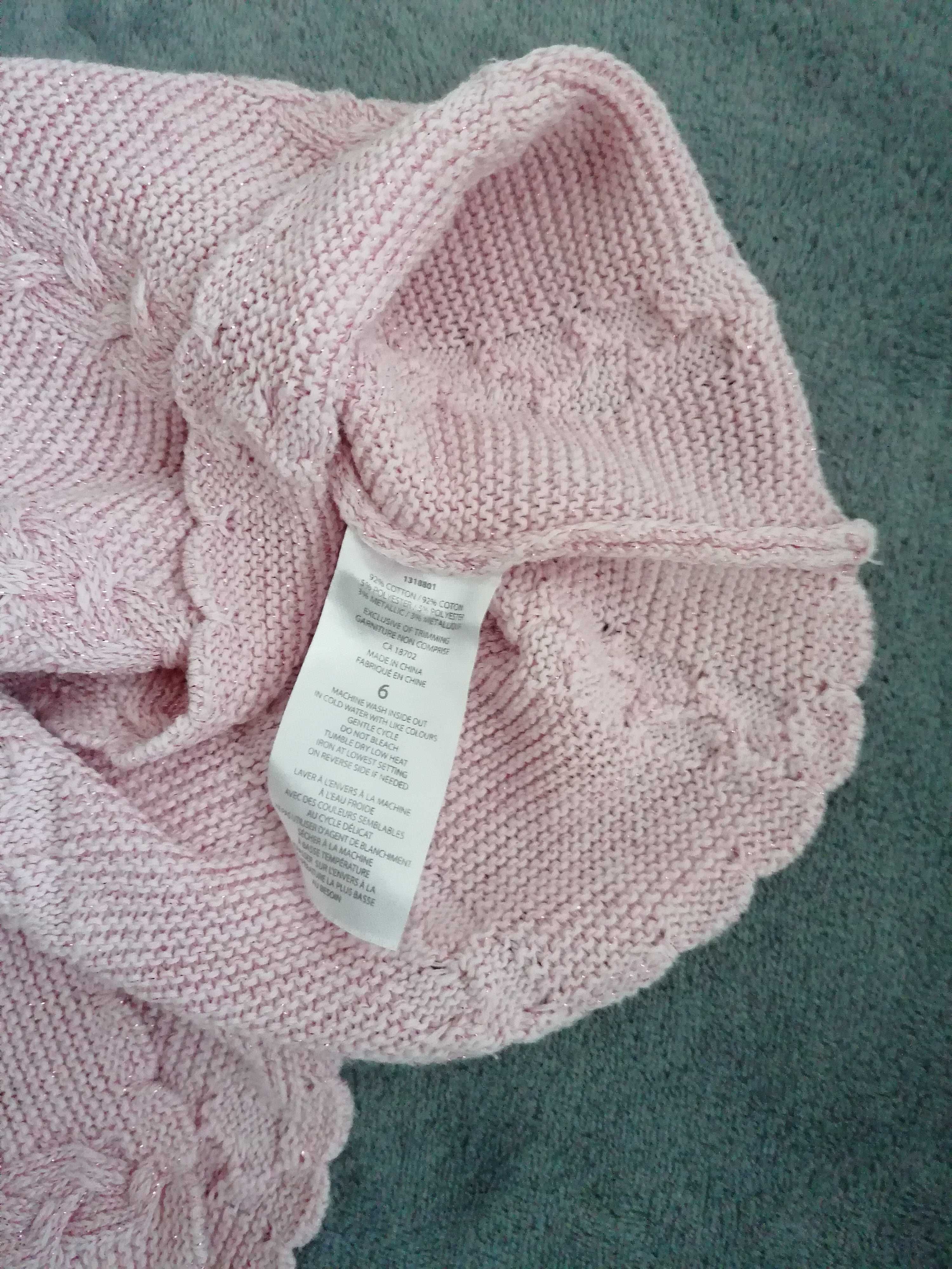 sweterkowa sukienka różowa, roz. 122-128