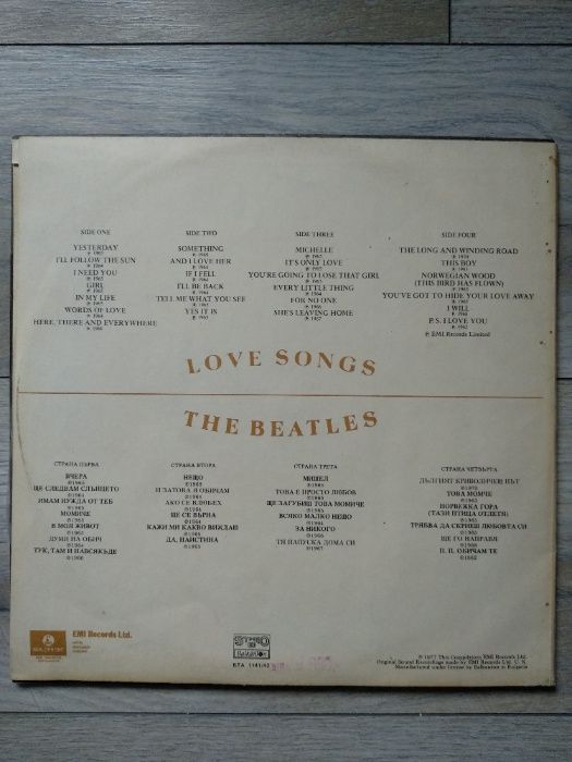The Beatles "Love Songs" 1977 podwójny album płyty winylowe