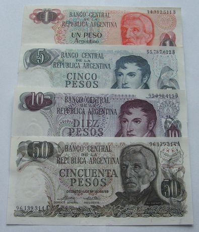 Banknoty ARGENTYNA - Z PACZKI BANKOWEJ - Zestaw Kolekcjonerski
