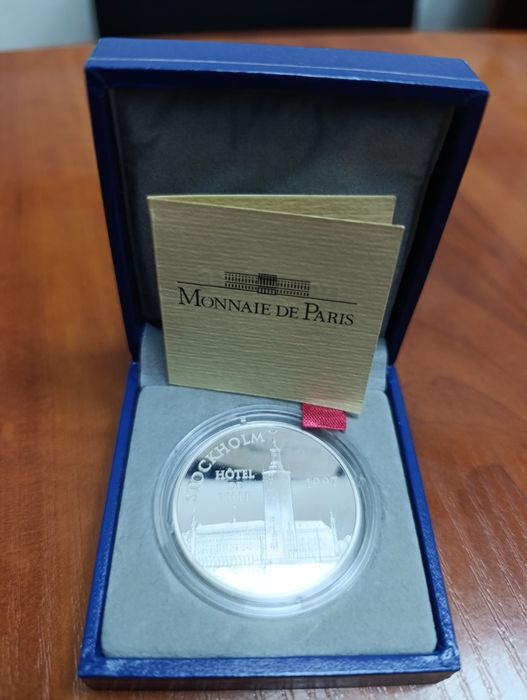 Срібна монета 100 франків. 1997 рік. ПРУФ. Сертифікат. Футляр.