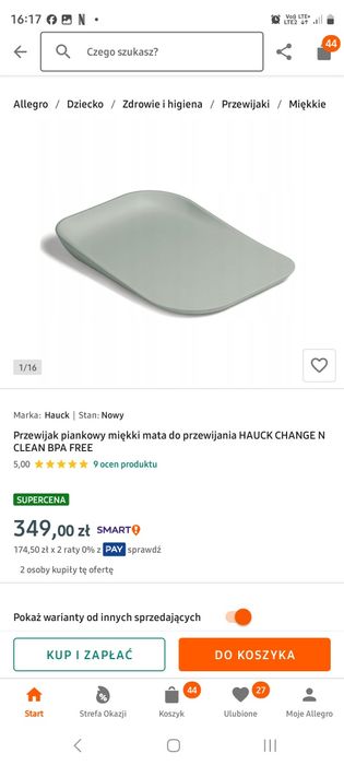 Przewijak piankowy miękki mata do przewijania