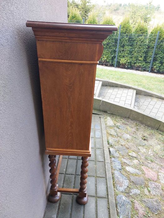 Stary eklektyczny kabinet barek kredens rzeźbienia warkocze E065