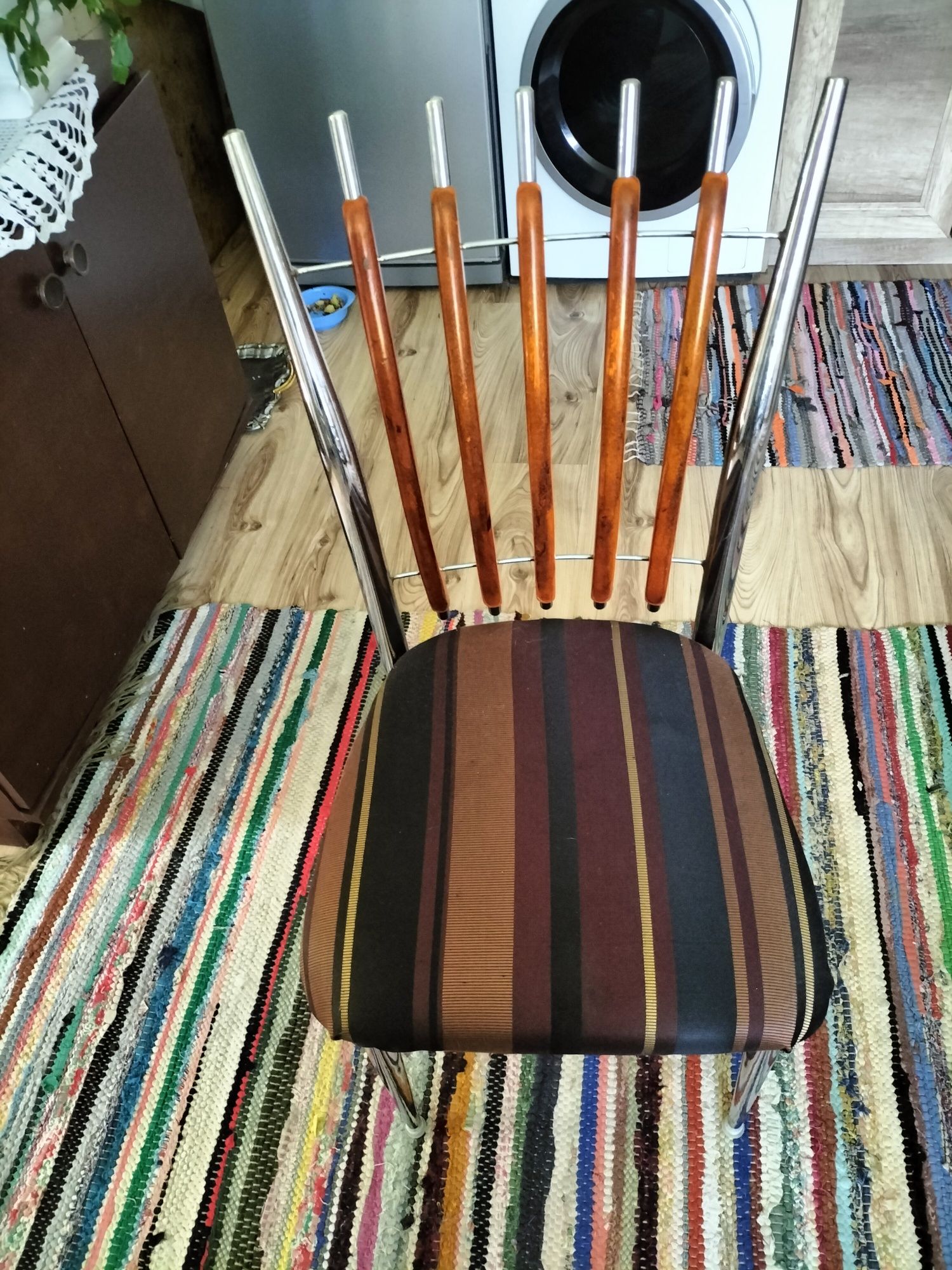Stół szkło metal plus 6 krzeseł