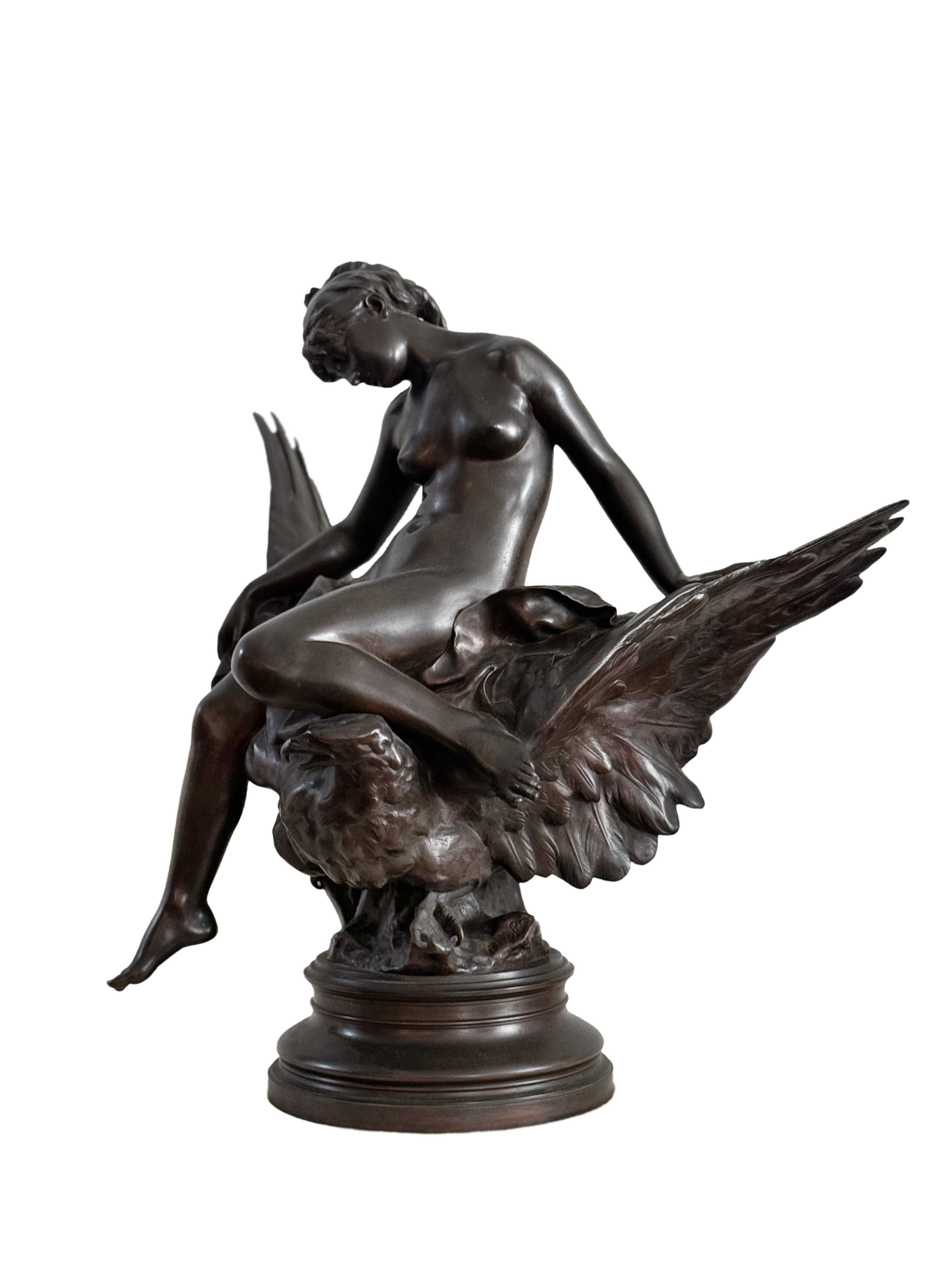 Estátua bronze Júpiter Hebe águia Jules Roulleau | século XIX