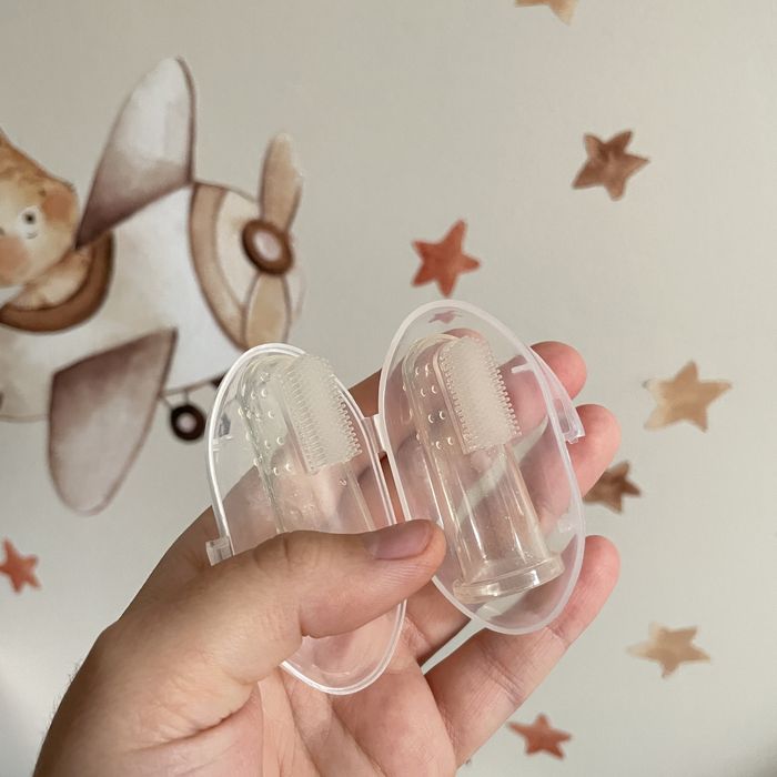 Szczoteczki silikonowe na palec Jack N'Jill ząbków dziąseł 2szt etui