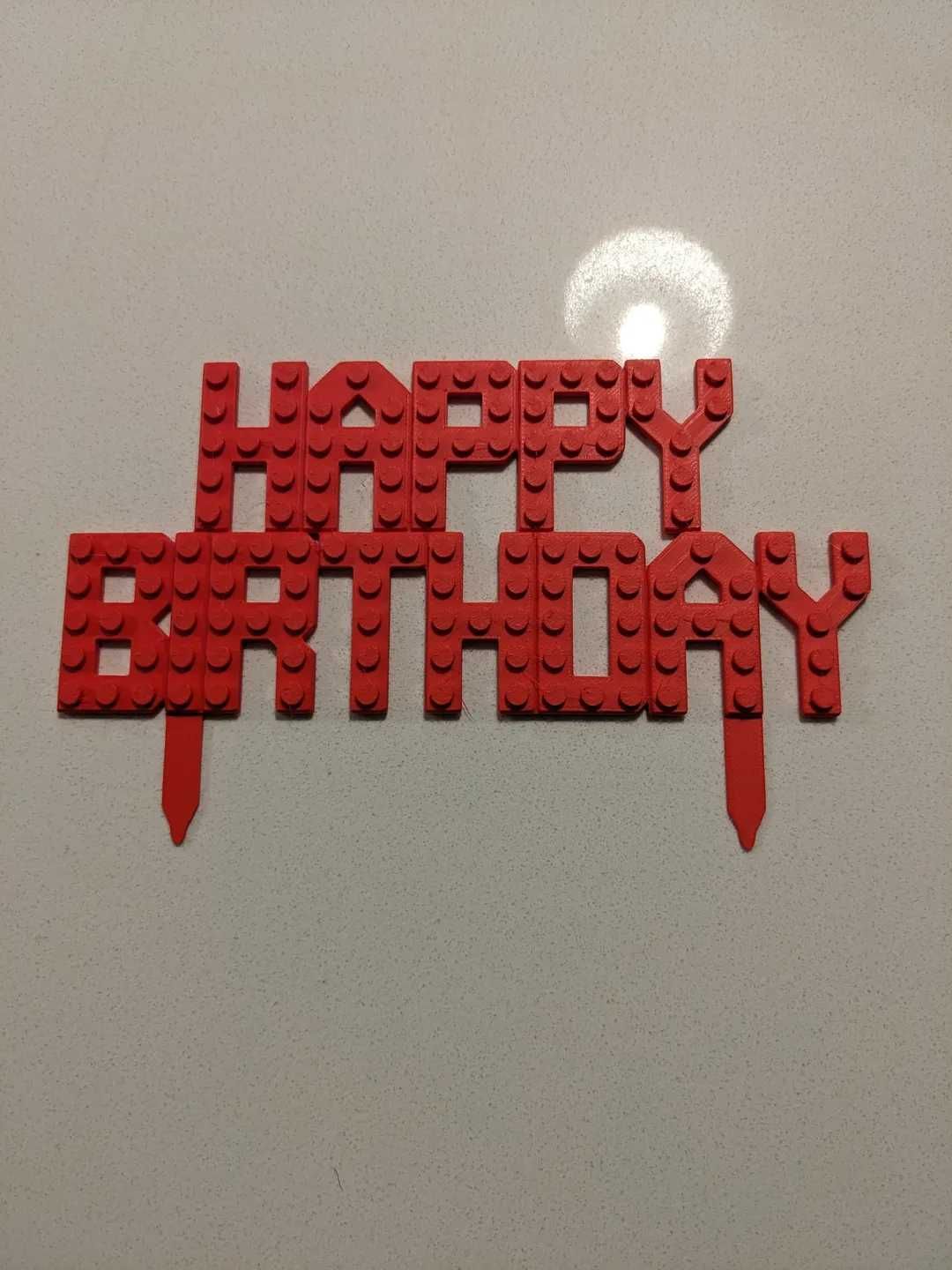 Topper urodzinowy dla fana tort LEGO Literki