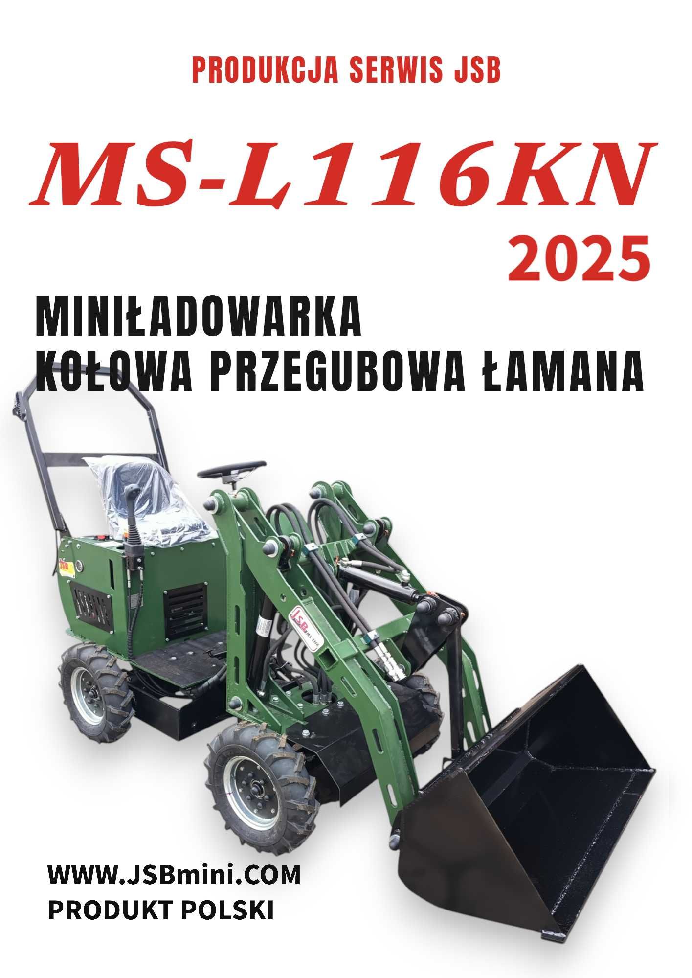 Mini ładowarka kołowa przegubowa łamana MS-L116KN JSB - Wiertarka