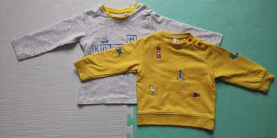 5 10 15 bluzki 4 sztuki bluzeczki rozmiar 74 długi rękaw bluzka żółte
