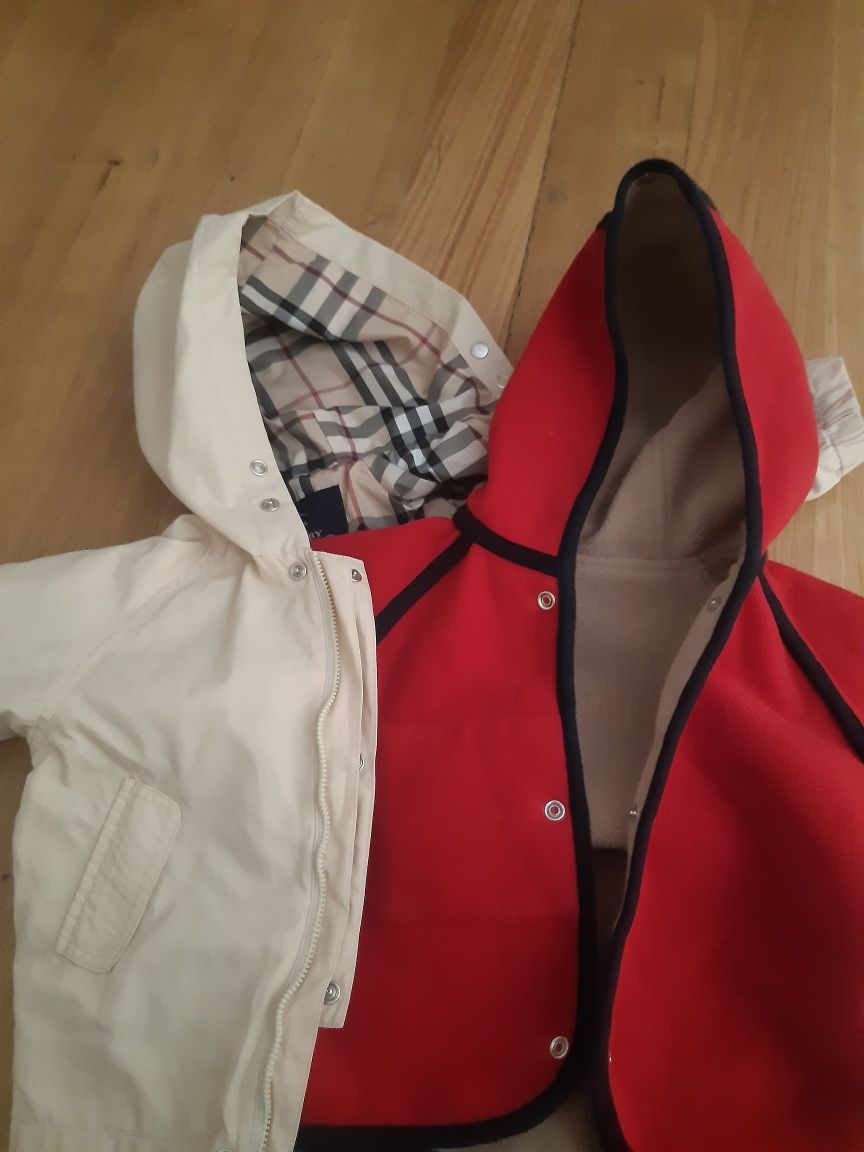 Mega kurteczka/płaszczyk 3 w 1 styl Burberry r 12m/74 - 80 cm