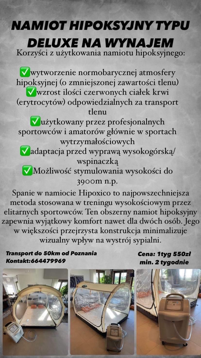 WYNAJEM Namiot Hipoksyjny King Size firma Hypoxico