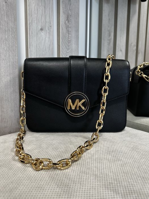 Клатч, сумка шкіряна Michael Kors Carmen чорна