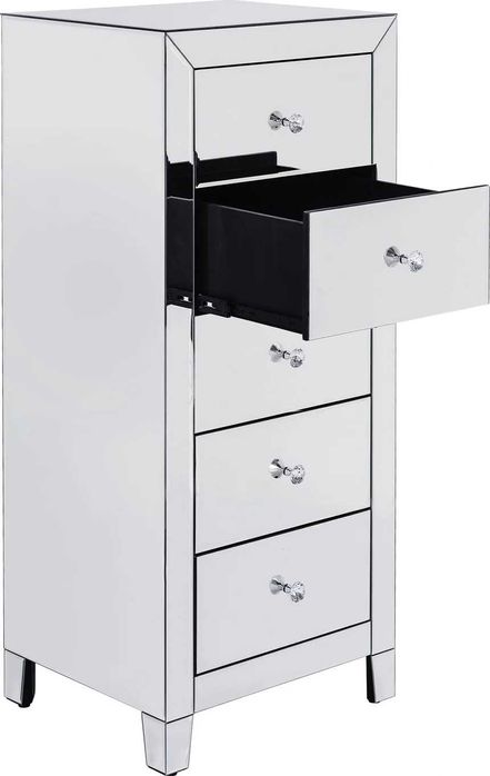 Komoda lustrzana blat lustro srebrna z szufladami 49x41 cm KARE Luxury