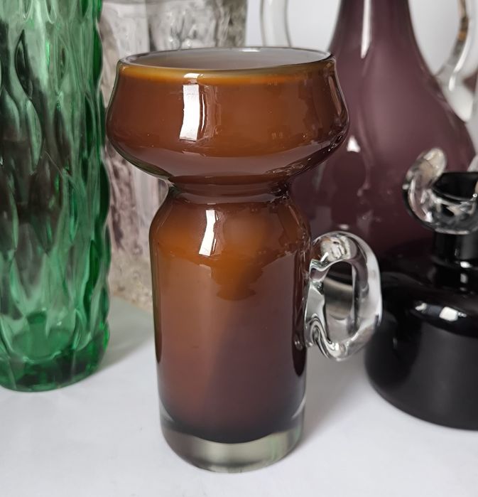 Wazon z uchem Tarnowiec piękne stare kolorowe szkło