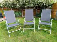 Krzesło ogrodowe składane Silver Fotel z wysokim oparciem -3 szt. Lidl