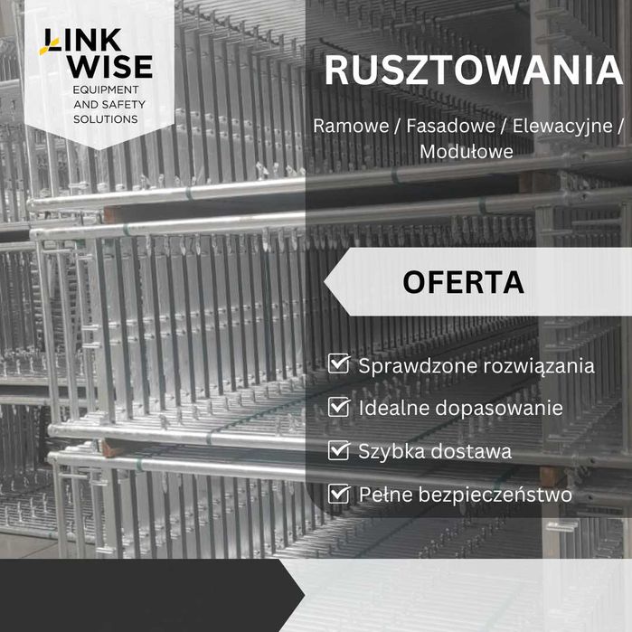 Rusztowania elewacyjne plettac - zestaw pow. rob. 108 m2 /wys. rob. 6m