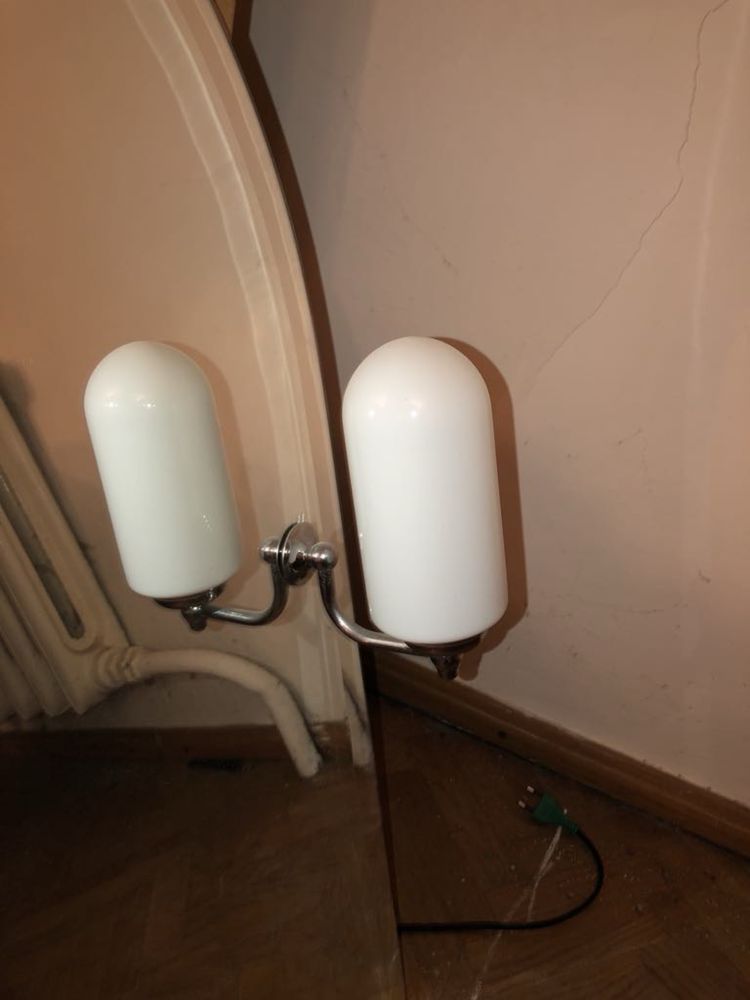 Lustro retro z lampami 80x92