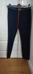 Zara granatowe spodnie 7/8 w kant + dwa paski