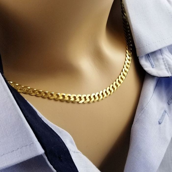 Złoty Łańcuszek Męski Splot Pancerka Próba 925/585 Prezent Dla Syna, B