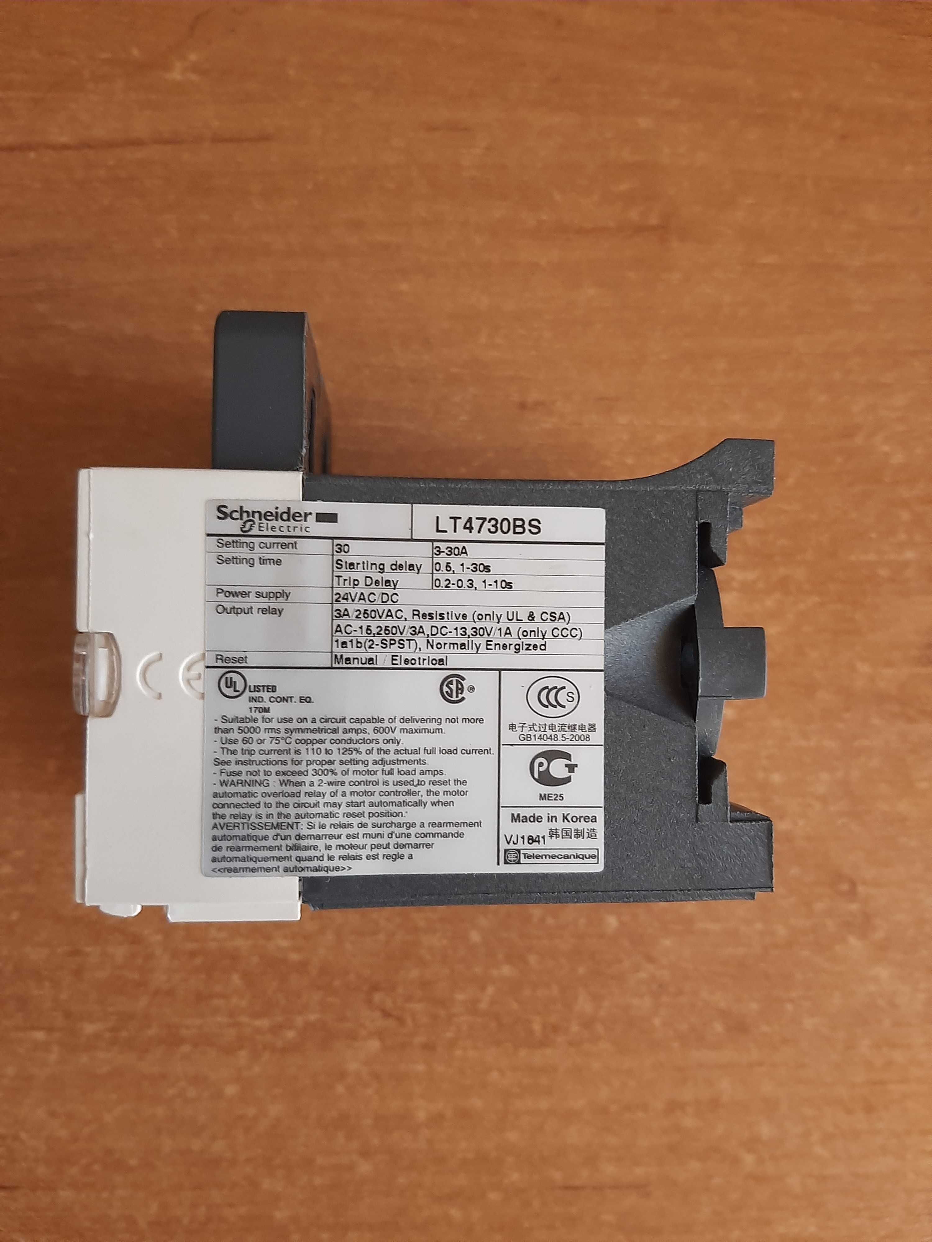 Реле перегрузки токовое LT4730BS 3A…30A,24V AC DC