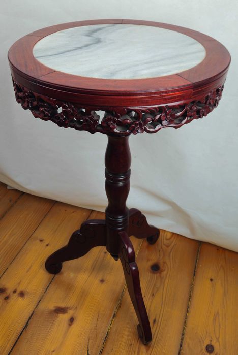 Piękny stylowy stolik z blatem marmurowym - Francja