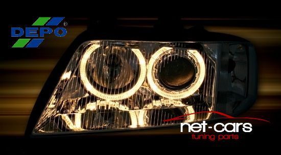 Reflektory Lampy przód AUDI A6 C5 01- ANGEL EYES XENON Chrom
