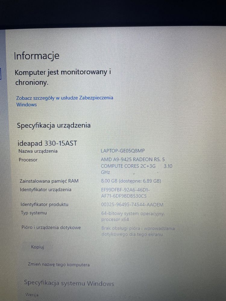 Laptop lenovo ideapad stan bdb