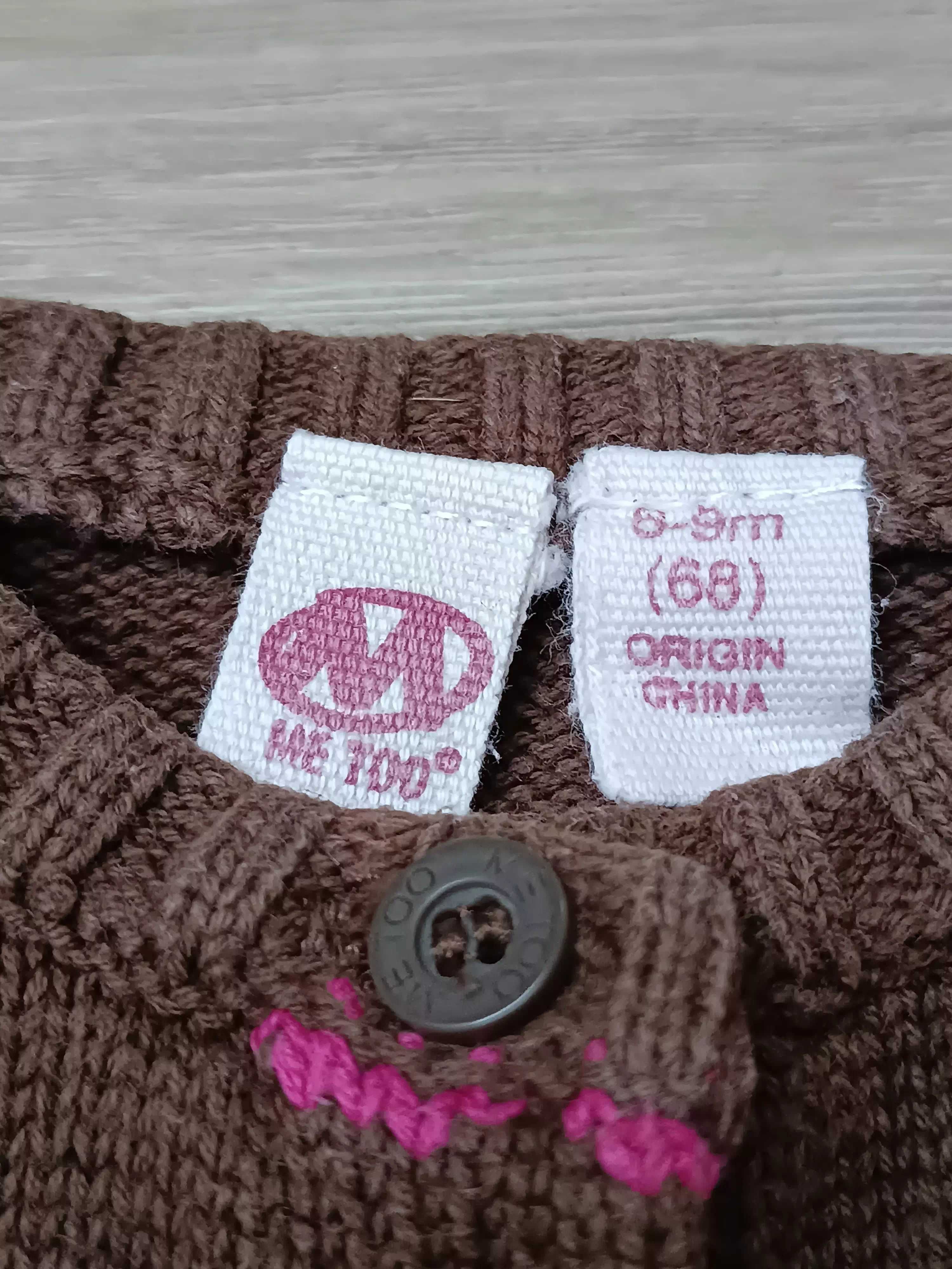 Kolorowy sweterek dzianina kwiaty paski 'Me Too' 68