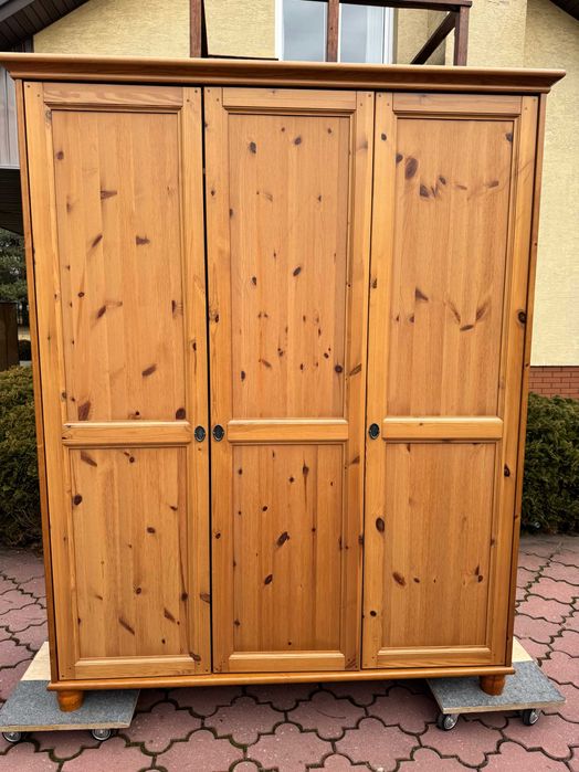 Szafa 3 drzwiowa drewniana sosnowa bieliźniarka przedpokój garderoba