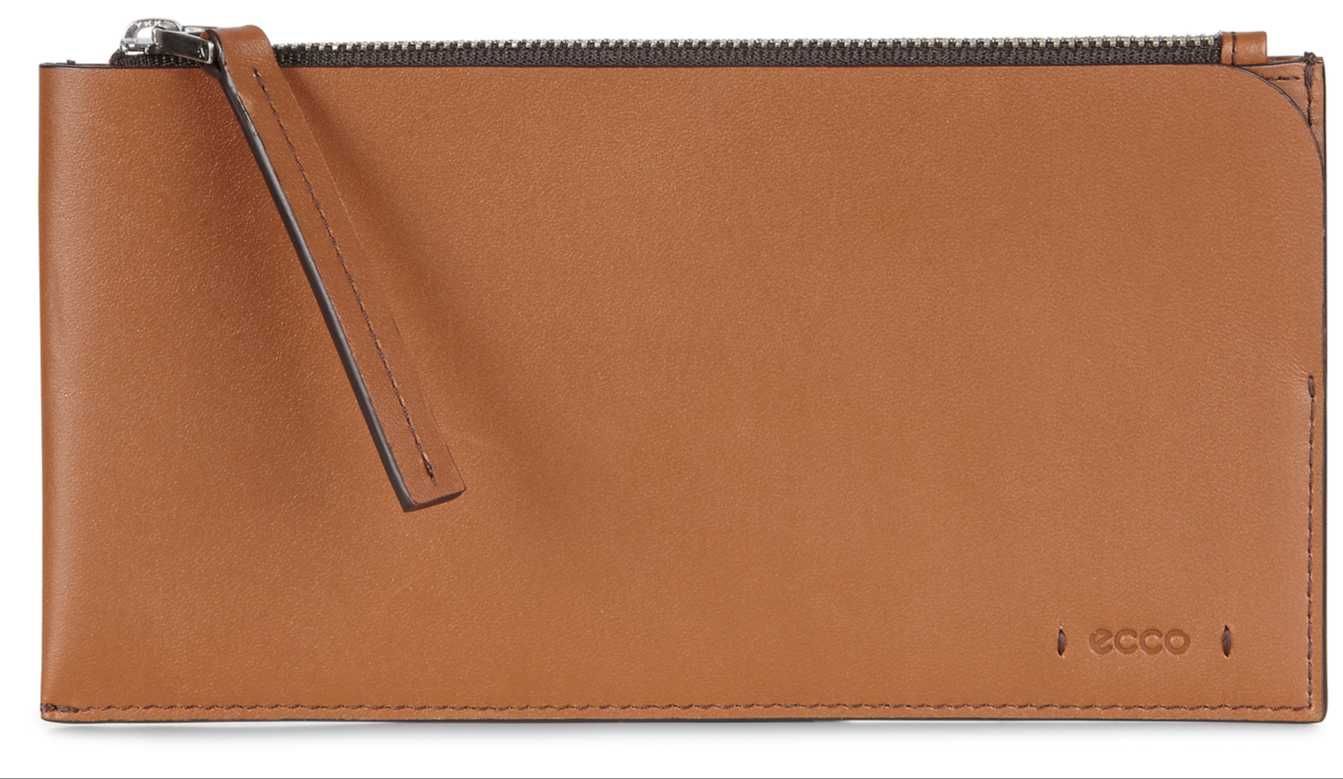 Portfel etui Ecco Lars Travel Wallet kolor amber skóra naturalna