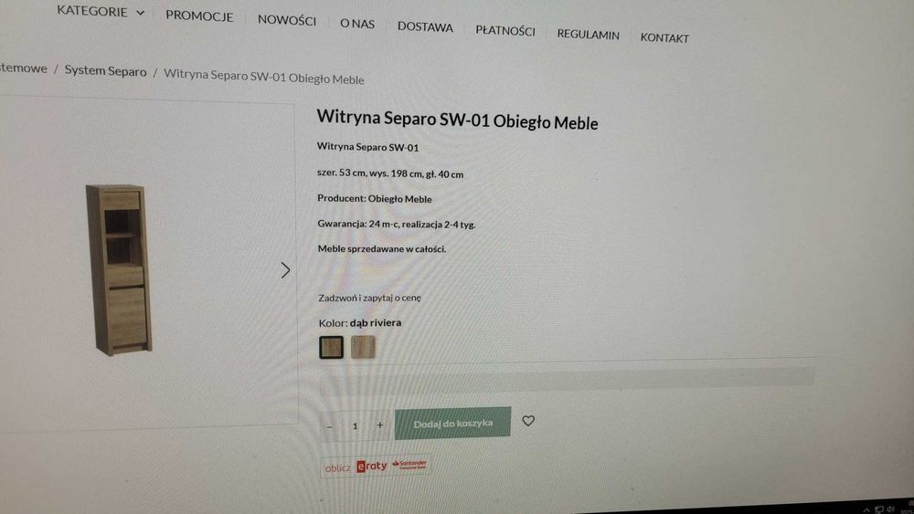 Komoda i witryna dąb riviera