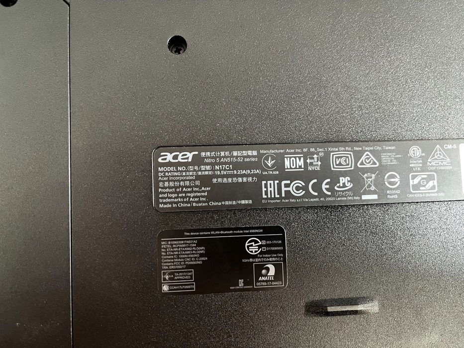 Laptop ACER Nitro 5 AN515-52, i7-8750H, GTX1060, RAM 16GB, 4TB