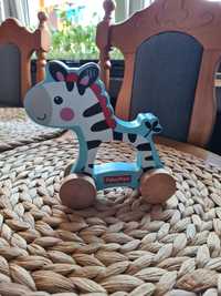 Fisher Price drewniana zebra na kółkach