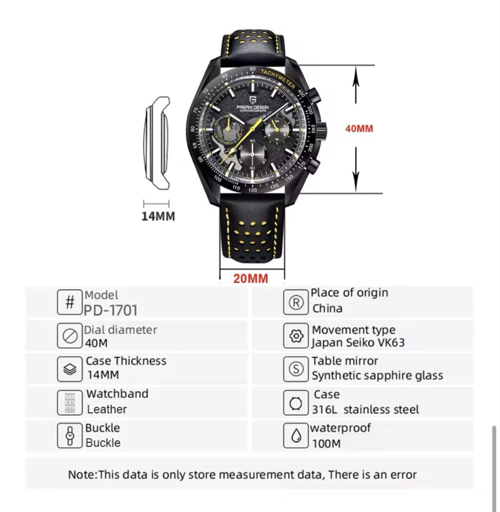 Zegarek męski Pagani Design PD-1701 - NOWY!!!